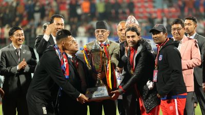 प्रधानमन्त्री त्रिदेशीय फुटबल प्रतियोगिताको उपाधि नेपाललाई